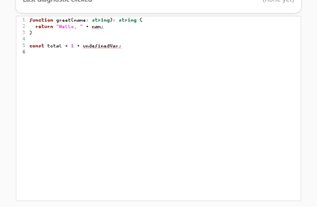CodeEditor with two diagnostics underlined on GNOME (GTK)